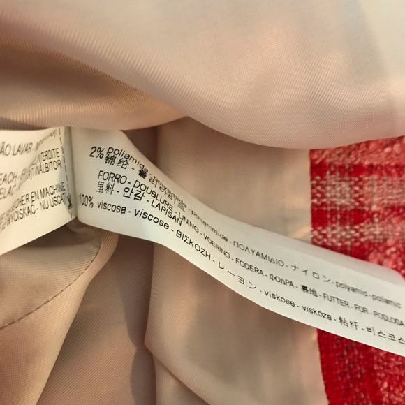 NWOT Zara Red Plaid Tweed Jacket - Picture 10 of 10